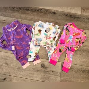 Colorful Disney Princess Pajama Sets with Dino set bundle!